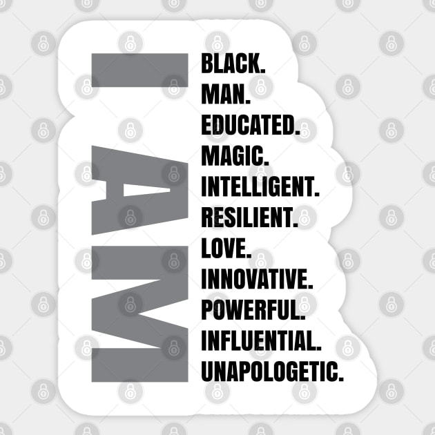 I Am | Black Man Sticker by UrbanLifeApparel